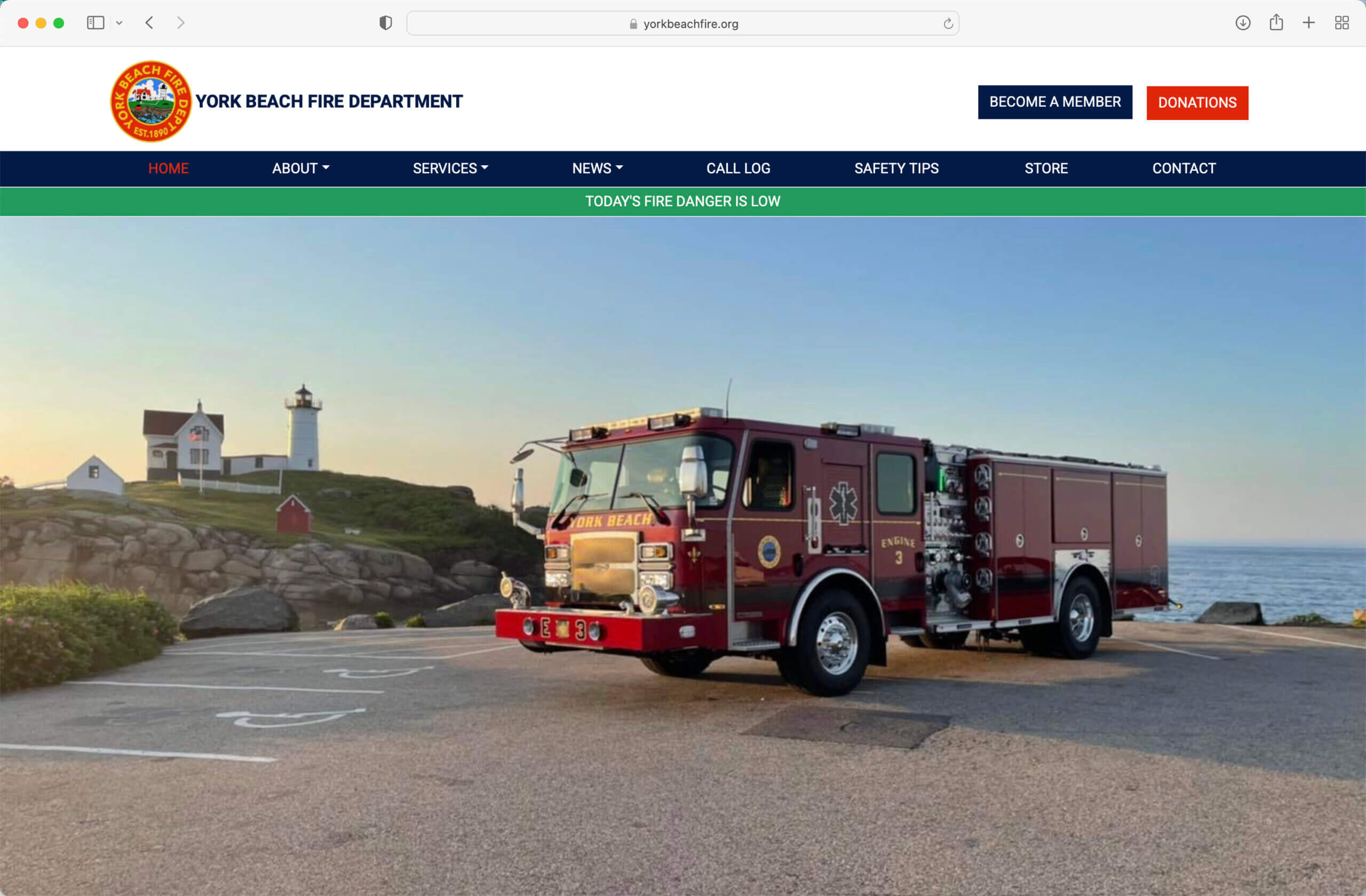 2022 Website Design Trend - Sense of Place - York Beach Fire