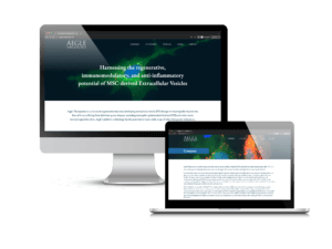 Aegle Therapeutics website screenshots, a custom website by Creare Web Solutions