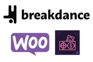 Breakdance, WooCommerce & Smart Coupons logos